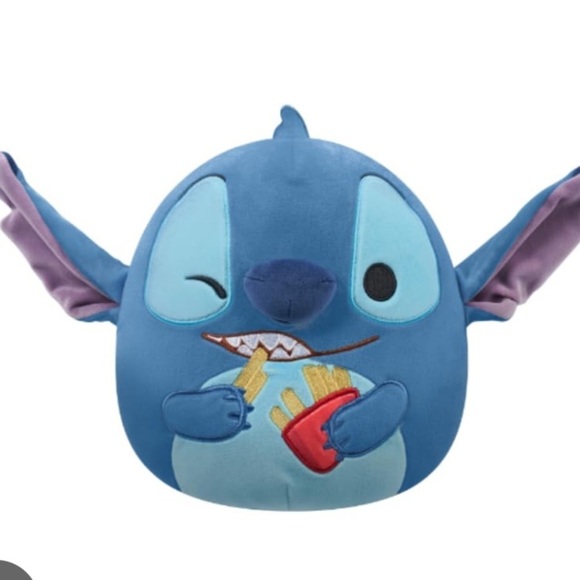Squishmallows stitch Blue Plush Toy Purple NEW eating fries - Picture 1 of 4